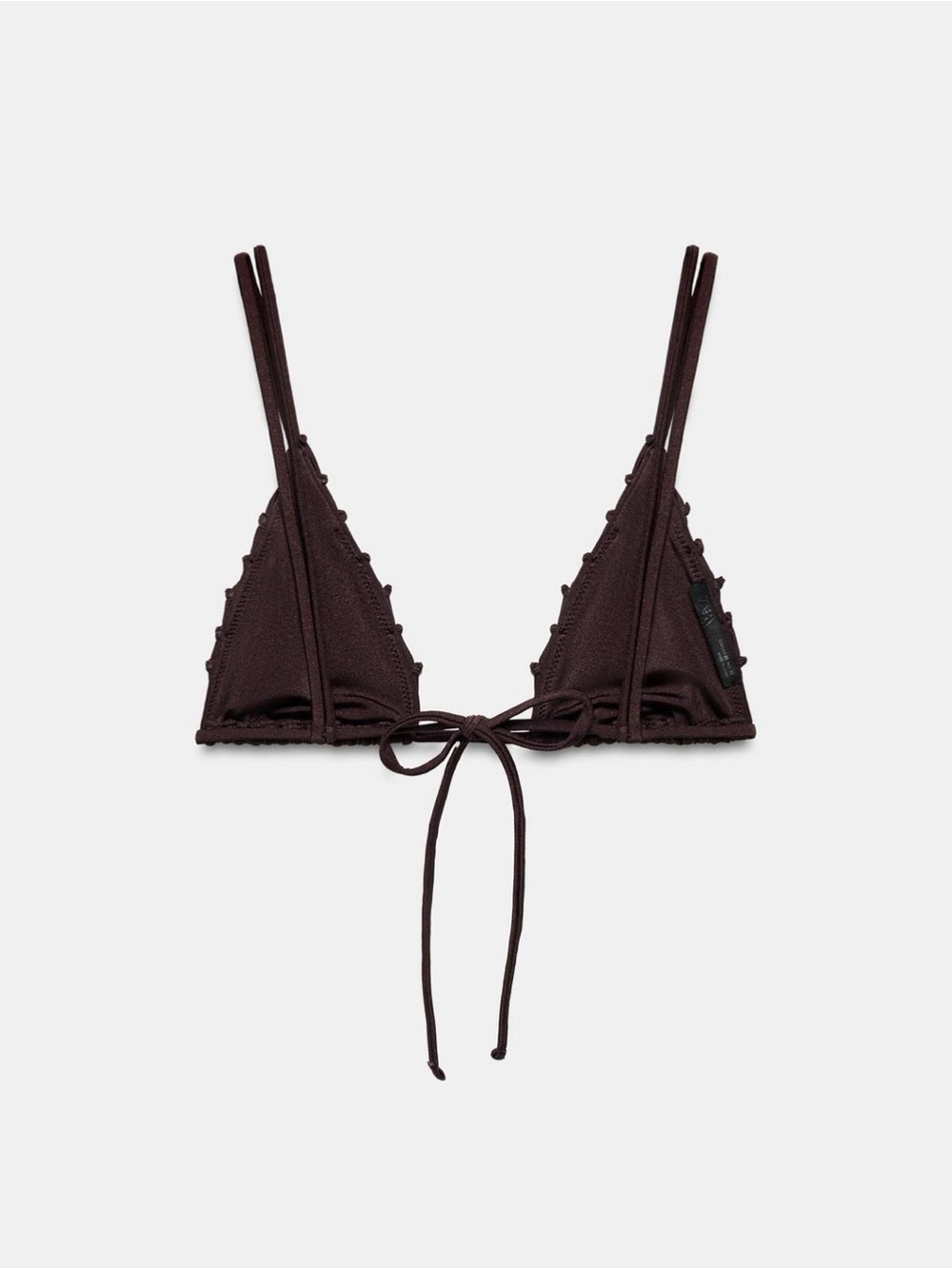 Women’s Brown Triangle Tie-Front Bikini Set